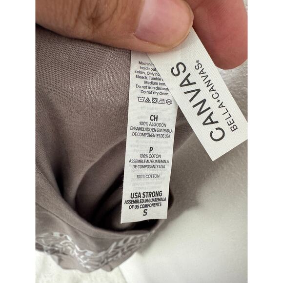 Running on Caffeine, Sarcasm & Petty Thoughts Tee Brown Bella Canvas Small - Picture 6 of 6